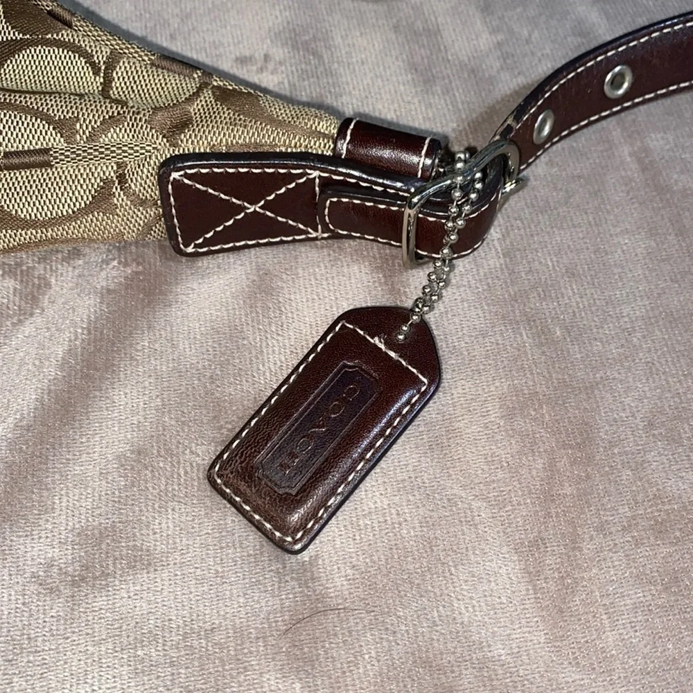 COACH 6045 Signature Canvas Half Moon Handbag - Brown Y2K